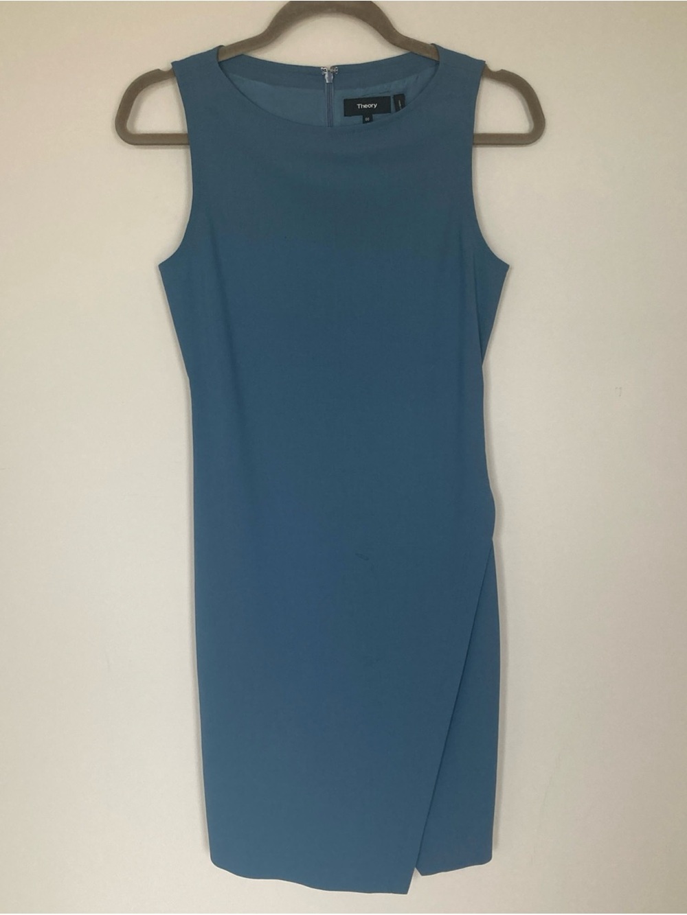 Theory Risbana Wool Sheath Dress Size 00 Blue Stretch Work Office Career - Picture 1 of 14